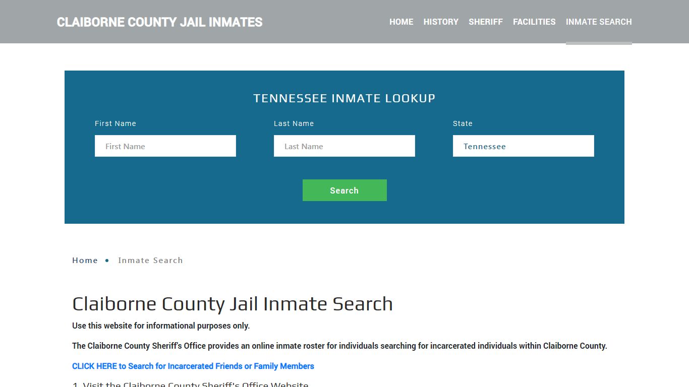 Claiborne County, TN Detainee Lookup